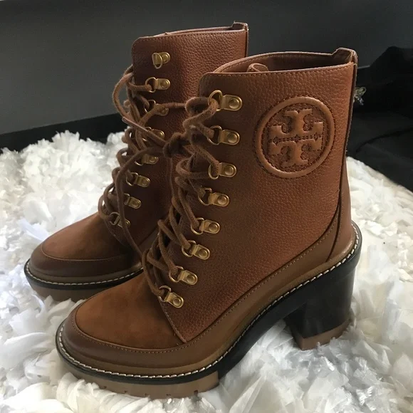 Hurry!! Brand new! Miller Mixed Materials Lug Sole Boot TORY BURCH - Picture 1 of 5